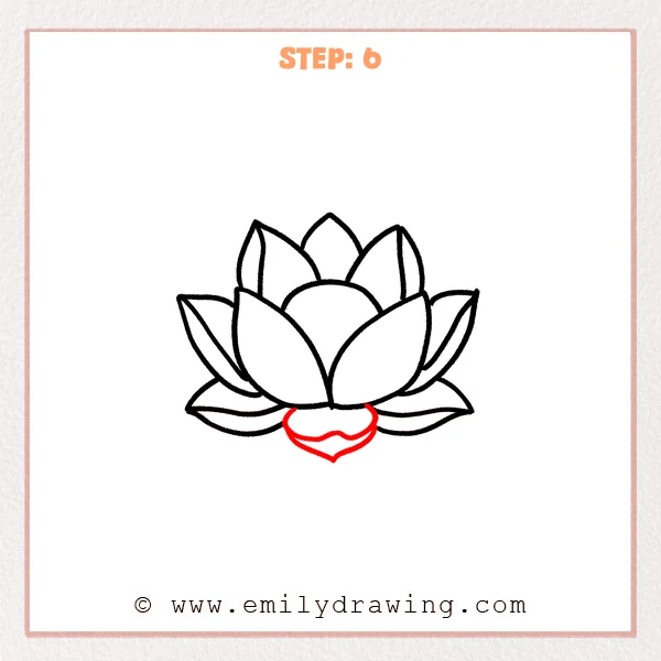 how to draw a lotus flower - Step 6